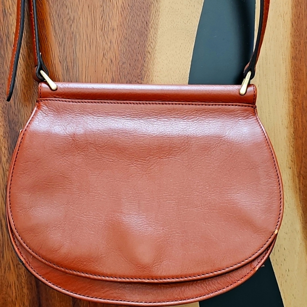 Vera Bradley Brown Leather Side saddle Crossbody Bag Purse. NWT